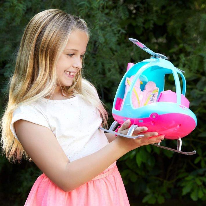 FWY29 Barbie Helicopter With Spinning Rotors and Seat Belts Girls Travel Toy Chopper selling