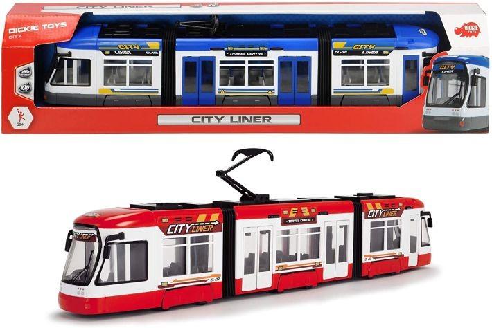 Dickie Toys 203749017 City Liner Tram with Free-Wheel Doors 46 cm Tramvajs - 1