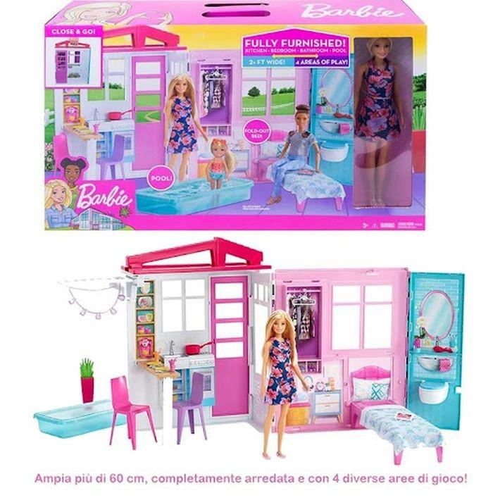 selling FXG55 Barbie Doll and Dollhouse, Portable 1-Story Playset, with Poo MATTEL - 1