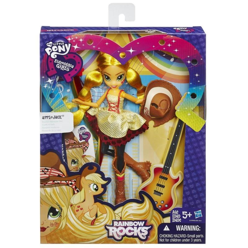 B1999 / B1036 My Little Pony Equestria Girls Rainbow Rocks Rockin Hairstyle Dolls - Apple Jack avail - 1