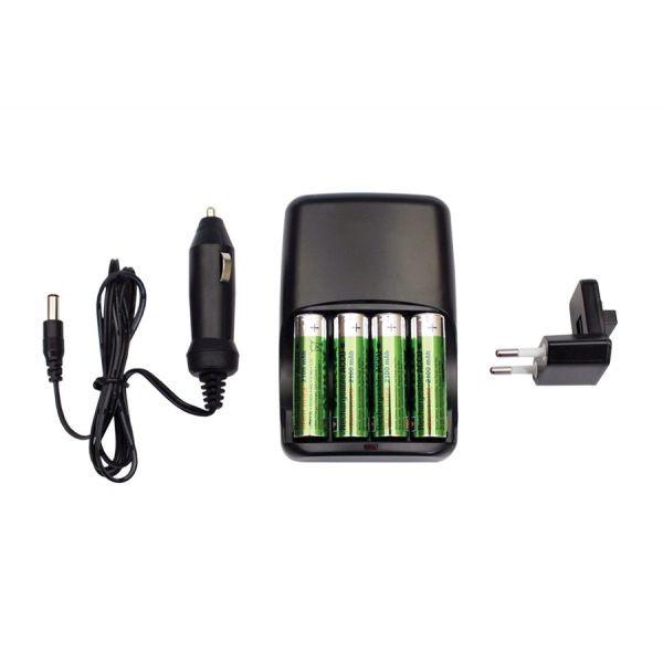 Macro AC and car charger 4 x AA rechargeable batteries