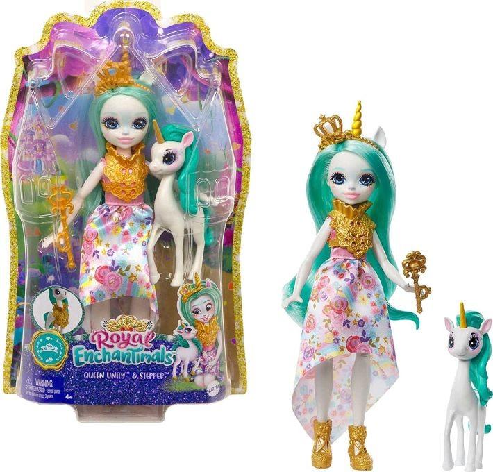 GYJ13 / GYJ11 Royal Enchantimals Queen Unity and Stepper Unicorn Doll with Articulated Pet MATTEL (n