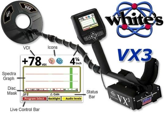  Metal detector Whites VX3 Metalldetektor + Shovel as a gift!!! available to buy