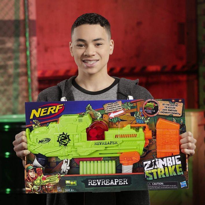 Selling E0311 Nerf Zombie Strike Revreaper Blaster Fast Firing, No Priming Visible Moving Gears HASB