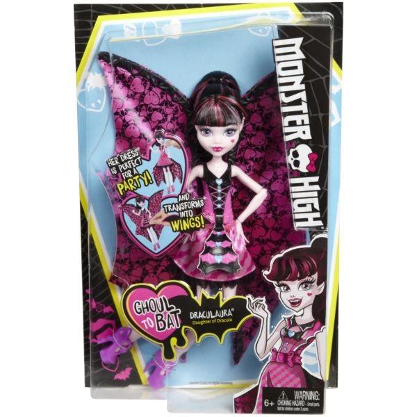 DNX65 Monster High Ghoul-to-Bat Draculaura Lelle brand new - 1