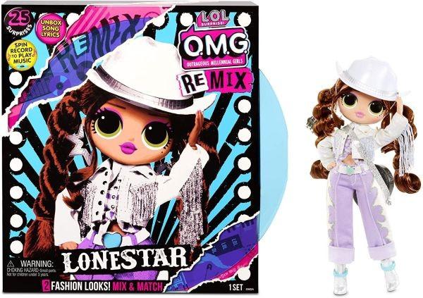 567233 / 567226 L.O.L. Surprise! O.M.G. Remix Collectable Fashion Doll + 25 dāvaniņas! - LONESTAR - 