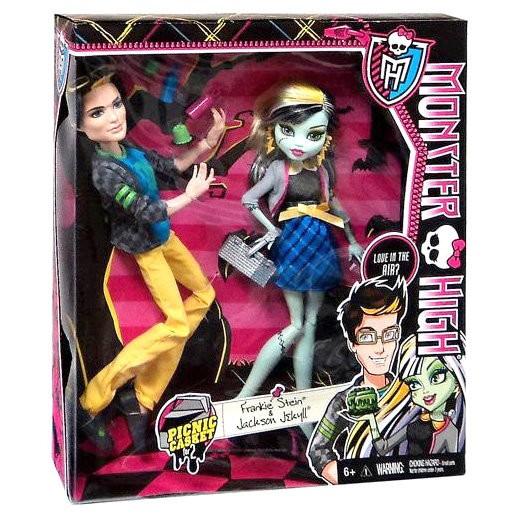 BHM97 Monster High Picnic Casket 2 Pack - Jackson Jekyll and Frankie Stein EXCLUSIVE MATTEL - can de