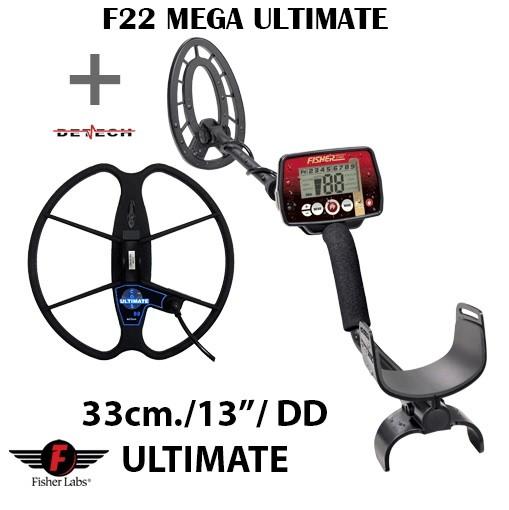 Metal detector New 2019 Fisher F22 waterproof (underwater) + 13 DD Dual coils Metalldete selling - 1