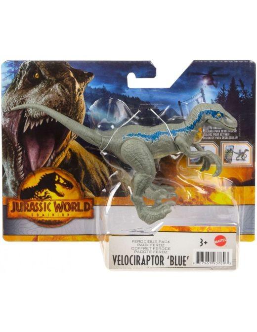 HDX18 / GWD01 Jurassic World – Dominion, Ferocious Pack, Velociraptor Blue MATTEL (new)