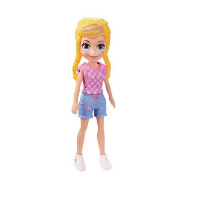 GFP77 / FWY19 Polly Pocket and Friends Figure - Polly with Pink Shirt - 1