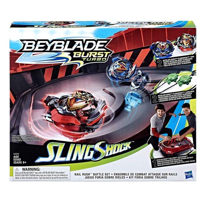 Hasbro BeyBlade Burst Turbo Slingshock Rail Rush Battle Set, E3629 - 1