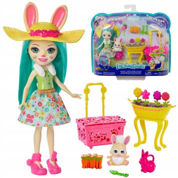 GJX33 Enchantimals Bunny Blooms Playset with Fluffy Bunny Doll MATTEL Pūkainās krelles un MoP burvj