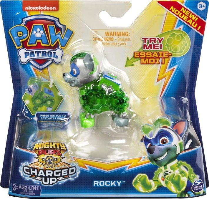 6055929 Spin Master Paw Patrol Mighty Pups Charged Up Figure - ROCKY - 1