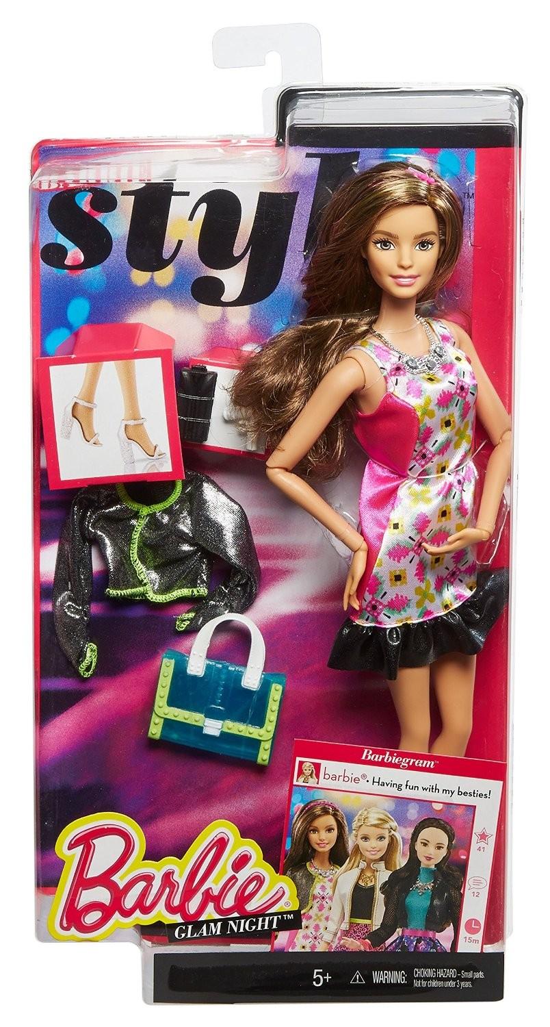 CLL35 / CLL33 Barbie Style Glam Doll with Pink Retro Print Dress for sale - 1