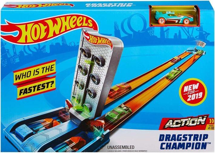 Selling GBF82 / GBF81 ​Hot Wheels Multi-Colour Hot Wheels Car track Dragstrip Champion Playset MATTE