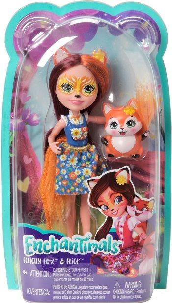 FXM71 / DVH87 Enchantimals Felicity Fox Doll Flick Animal Friend Figure, MulticoloredMATTEL - can de - 1