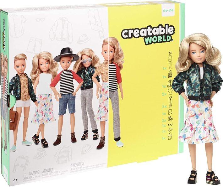 GGT67 Creatable World Deluxe Character Kit Customizable Doll with Blonde Wavy Hair, 6 Pieces Doll Cl - 1