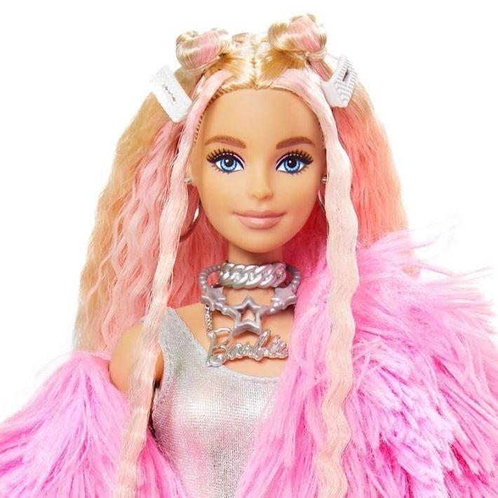 Sell GRN28 / GRN27 Mattel Barbie Extra Doll Pink Coat With Pig Unicorn - 1
