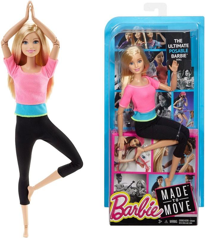 DHL82 / DHL81 Mattel Barbie Sporta lelle Kusties kā es Pin Barbie Endless Moves Doll with Pink Top