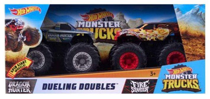 FYJ82/ FYJ80 Hot Wheels Monster Trucks Dueling Doubles 2 Pack Dragon Hunter  (new) - 1