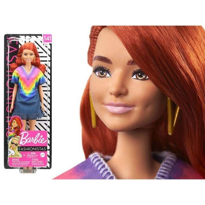 GHW55 Barbie Fashionistas Doll with Long Red Hair Wearing Fringe Dress MATTEL (new) - 1