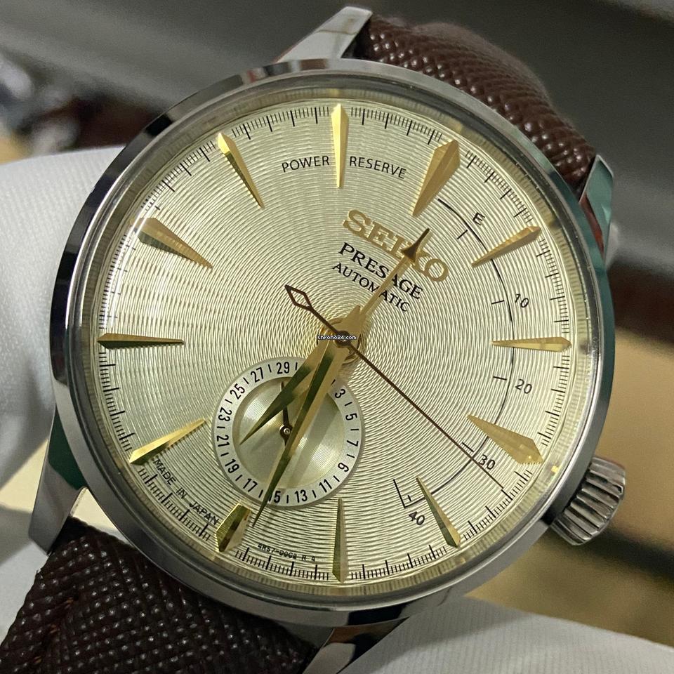 Seiko Presage
 SARY107 Cocktail Time Golden Champagne
 
 430 eur
 
 This watch has been worn for a c