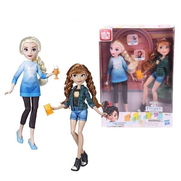 E7417 / E7357 Disney Princess Ralph Breaks The Internet Movie Dolls, Elsa & Anna Dolls with Comfy C - 1