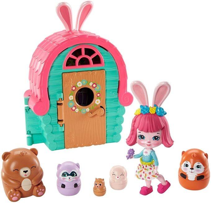 GTM47 / GTM46 Enchantimals Bree Bunny and Cabana Doll with Pet Matryoshka Surprise and Toy Cabin MAT - 1