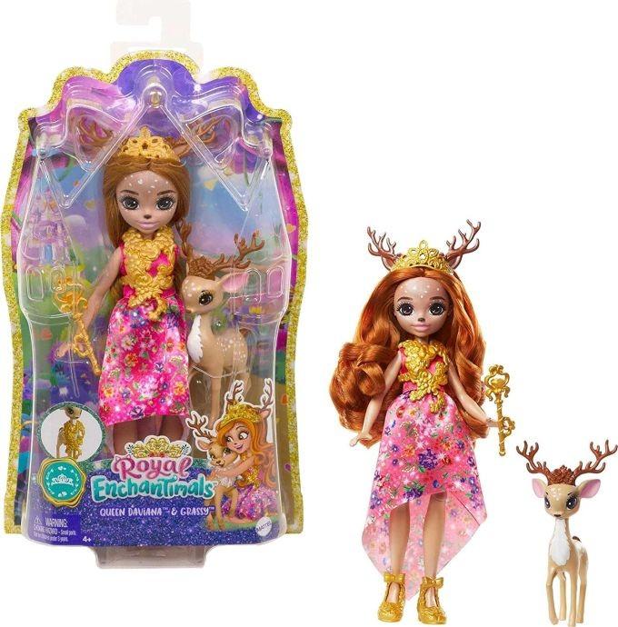 GYJ12 / GYJ11 Enchantimals Royal Queen Daviana & Grassy MATTEL - 1