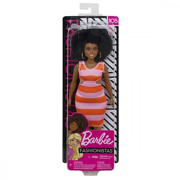 FXL45 / FBR37 Mattel Doll Barbie Fashionistas Curvy with black hair - can deliver - 1