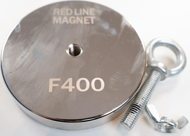 Search Neodymium Magnet 400 kg RED LINE MAGNET F400 with breakaway force 400kg-440kg  (new)