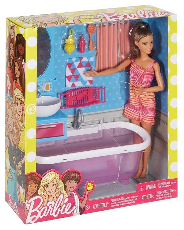 selling DVX51 / DVX53 Barbie Bathroom & Doll - 1